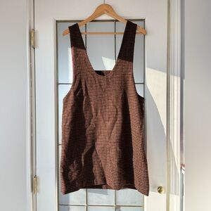 Icone Chic Brown and Black Checkered Mini Dress in size large